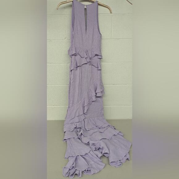 New Femme Ruffle Maxi long Dress Let Me Be forever that girl sz10 purple gown v - Picture 8 of 11